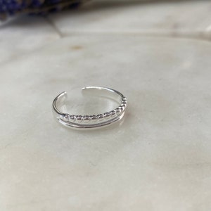 925 Solid sterling silver toe ring, dainty toe ring, silver midi ring, adjustable silver toe ring, festival jewellery, adjustable ring