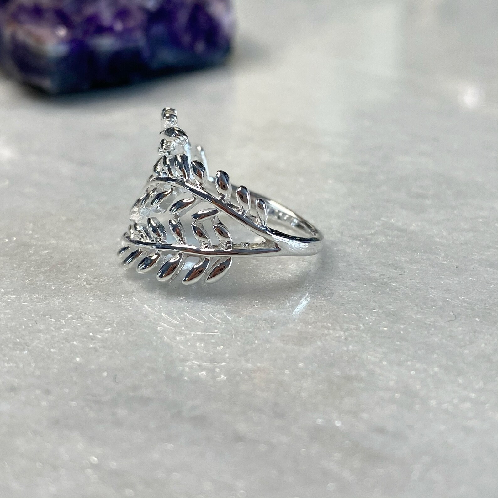 Leaf Ring Silver Leaf Ring Sterling Silver Ring Laurel Leaf Etsy UK