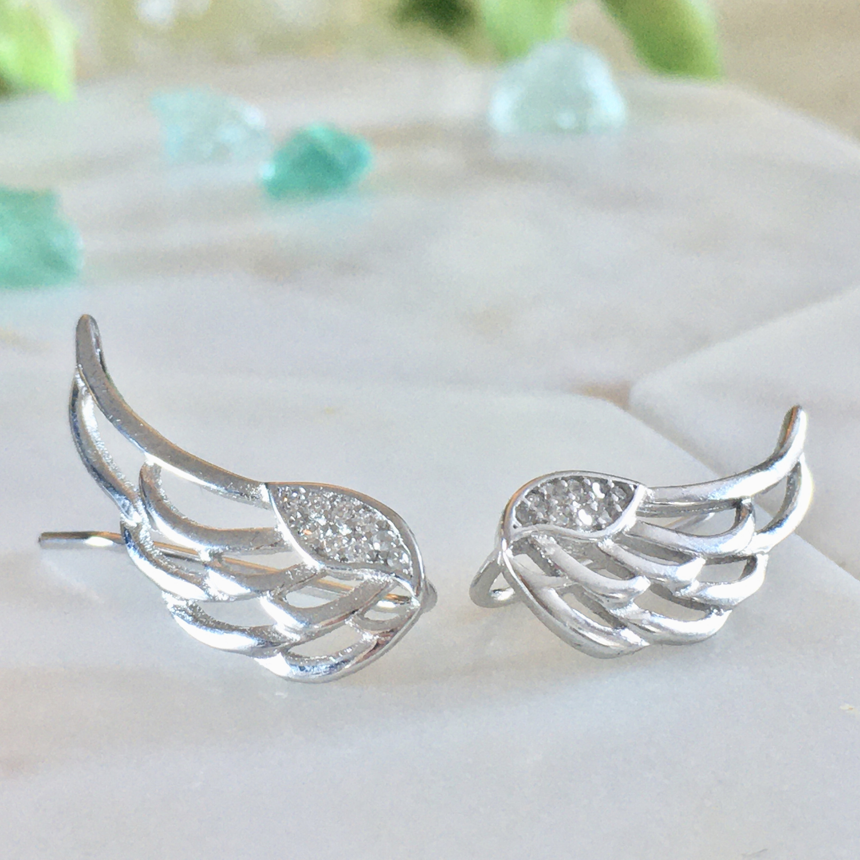Angel Wing Earrings Sterling silver wing earrings angelic Etsy