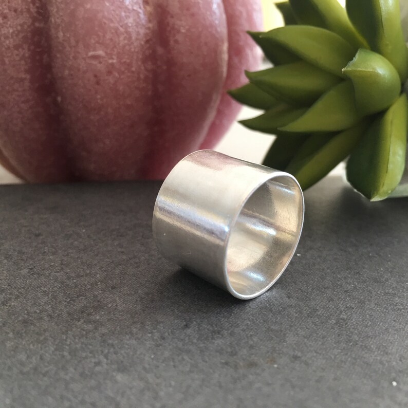 simple silver chunky ring Wide band Wide polished ring Big silver ring thick sterling silver ring tube ring cuff ring mens ring