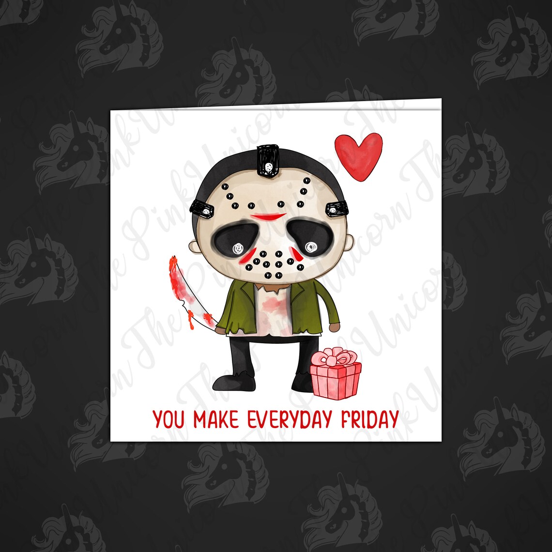 Jason Valentine's Day Card. Horror Themed Valentine's Etsy
