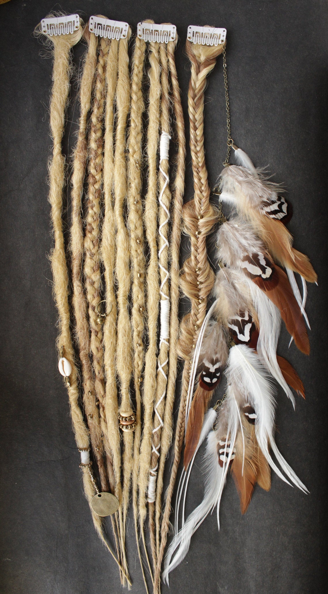 Hair clips for women dreadlock extensions. Clip in dreads Etsy