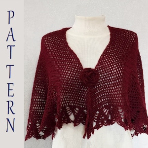 Crochet Lace Capelet and Shawl  PATTERN, Tutorial, Foto and Diagrams