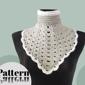 Crochet Woman Neck warmer PATTERN, Crochet Collar, Tutorial with Photo and Diagrams