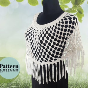 Crochet Woman Mesh Capelet PATTERN, Tutorial, Photo, Diagrams