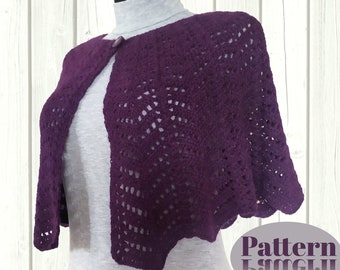 Crochet Capelet PATTERN, Fantasy Lace Poncho, Tutorial and Diagrams