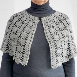 Crochet Woman Capelet, Lace Cape L, XL, 2XL