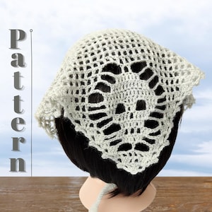 Crochet Halloween Bandana PATTERN, Skull Scarf, halloween gift idea