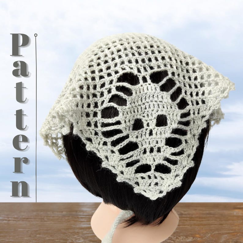 Crochet Halloween Bandana PATTERN, Skull Scarf, halloween gift idea