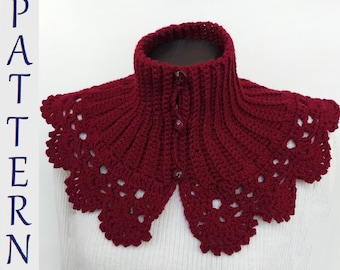 Crochet Woman Capelet PATTERN, Crochet Collar, Tutorial with Photo and Diagrams,Digital Download