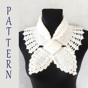 Ascot Keyhole Scarf PATTERN, Tutorial with Photo and Diagrams