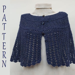 Crochet Capelet PATTERN, Fantasy Lace Poncho PDF, Tutorials, Photo and Diagrams