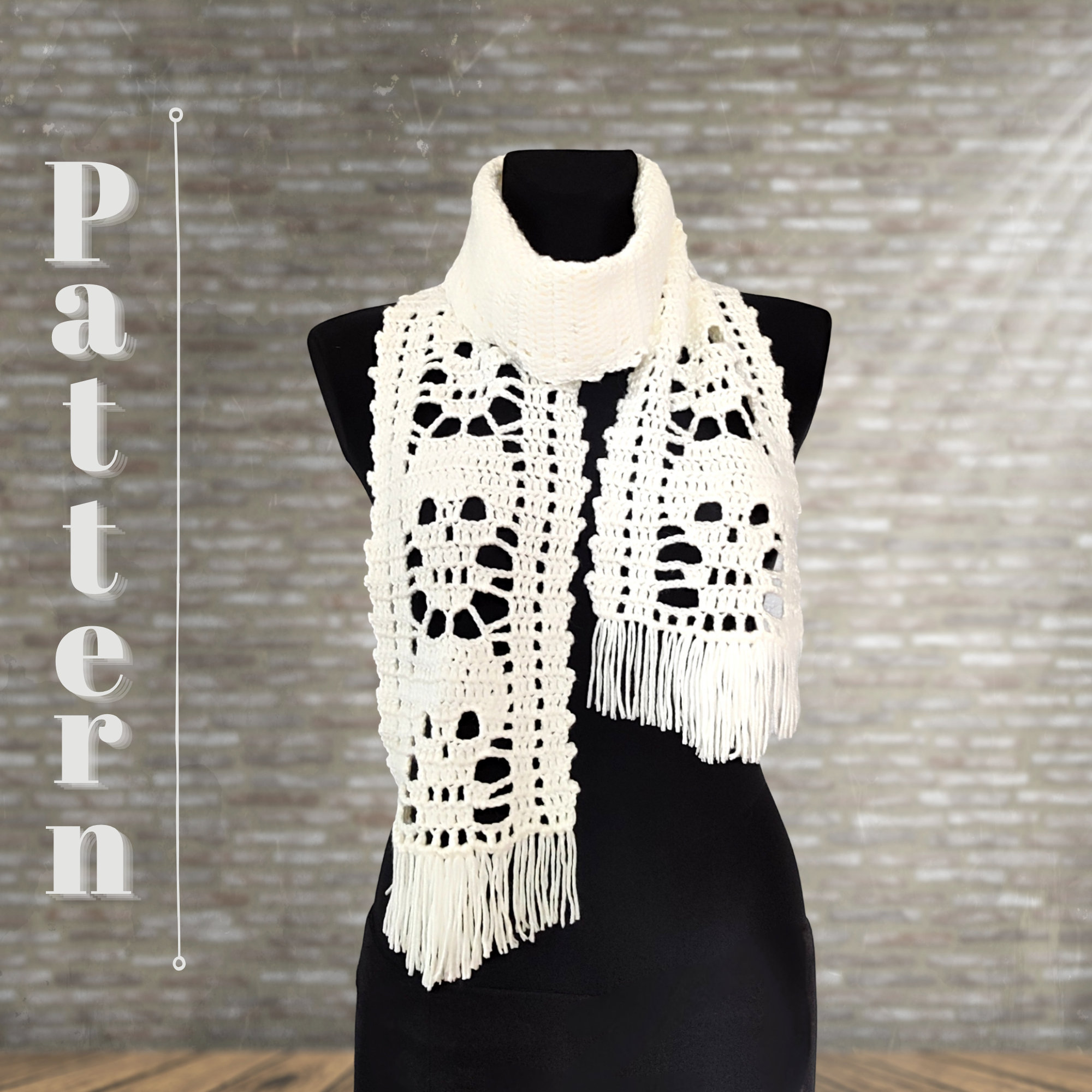 39 Skull Crochet Patterns for Halloween, Gothic Decor, and Creepy-Cute Gifts 14 Crochet Skull Scarf Pattern: Halloween Scarf