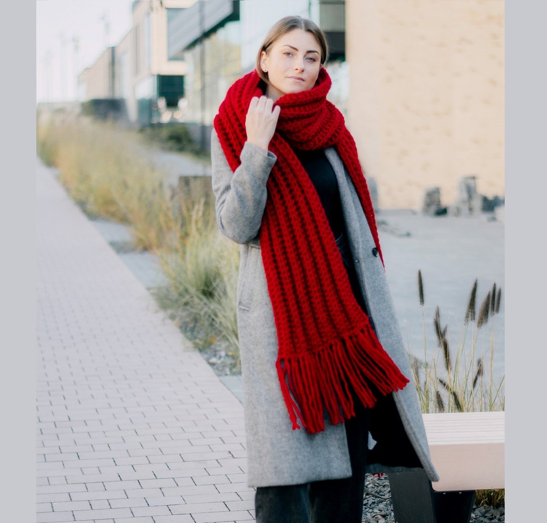 Chunky Extra Long Knit Scarf. More Colors. Made to Order Etsy