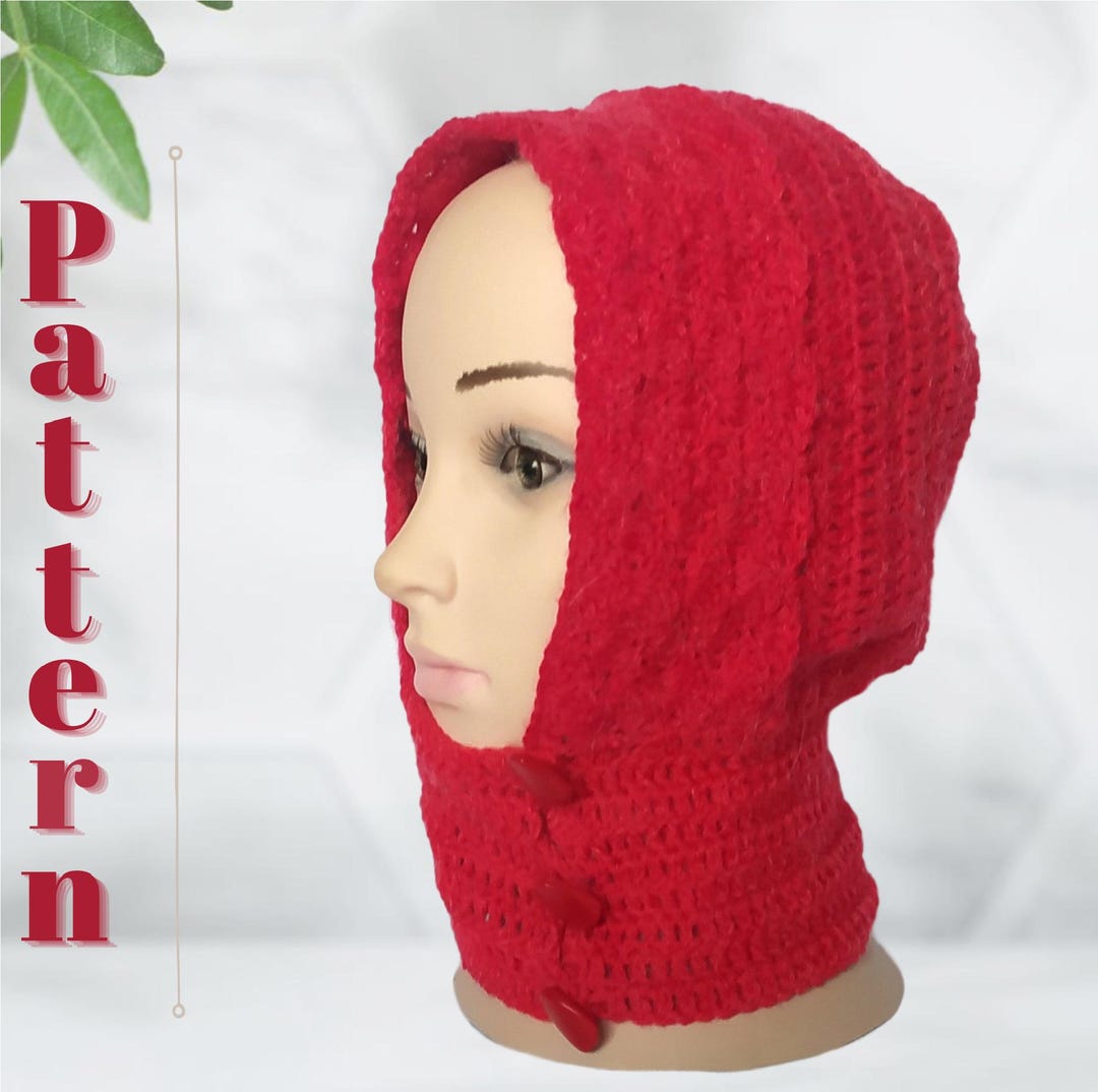Crochet Bonnet Pattern, Hood With Buttons. Tutorial, Photos, and Charts ...