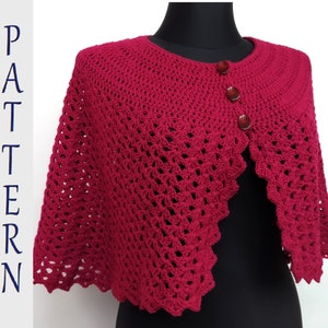 Crochet Capelet PATTERN,  Tutorials, Photo and Charts