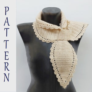 Keyhole Crochet Scarf PATTERN, PDF. Miss Marple Scarf