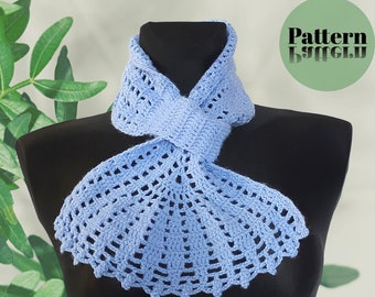 Crochet Keyhole Scarf PATTERN, Written Tutorial, Photo and Diagram