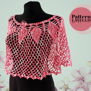 Crochet Lace Capelet PATTERN, Tutorial, Foto and Diagrams