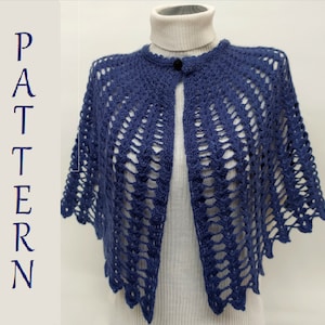 Crochet Woman Capelet PATTERN, Victorian Cape, Digital Download,Tutorial with Photos and Diagrams