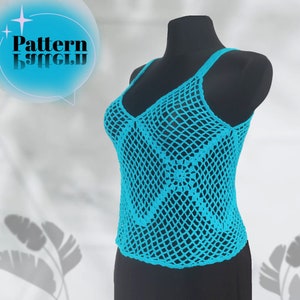 Crochet Mesh Summer Tank Top PATTERN, PDF