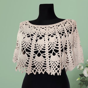 Crochet Woman Capelet, Lace Cape Oversize