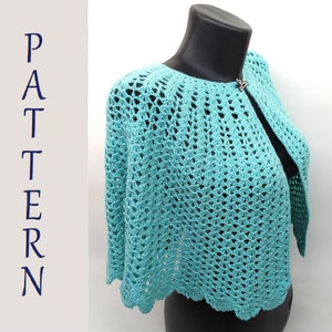 Crochet Woman Capelet PATTERN, Victorian Cape, Tutorial with Foto and Diagrams