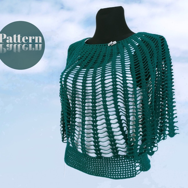 Crochet Lace Capelet PATTERN, Tutorial, Photo and Diagrams