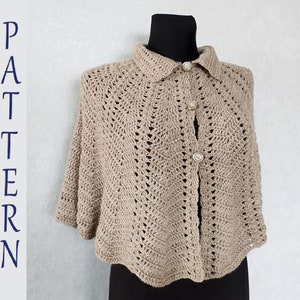 Crochet Capelet PATTERN, Tutorial, Photos, Diagrams