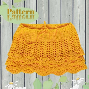 Patron de jupe au crochet dans les tailles 3 à 7 ans.  PDF numérique