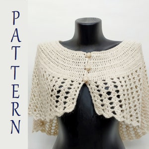 Crochet Lace Capelet PATTERN PDF, Tutorials Foto and Diagrams