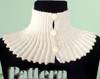 Crochet Woman Neck Warmer PATTERN, Crochet Collar, Tutorial and Diagrams