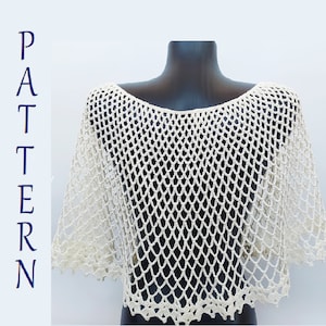 Crochet Capelet PATTERN, Victorian Cape, Mesh Capelet