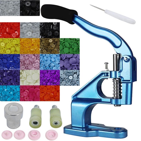 Press Machine+1000 sets KAM Snaps+KAM Size 20 Dies---Button Press For kam Snaps For Clothing Snap Button Kit Snap Fastener Kit Plastic Snaps