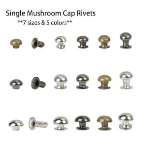 50 sets klinknagels voor paddenstoelen: milieuvriendelijk messing, 5 kleuren