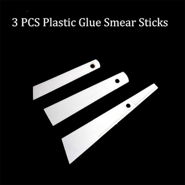 3 PCS Plastic Glue Smear Sticks--Glue Applicator Stick for Leather Surface Treatment Leathercraft Tool For Leather Edge Oil Scraper