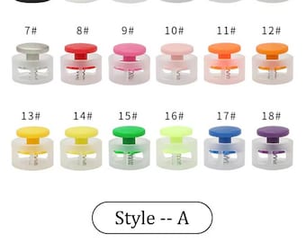50 PCS Plastic Spring Cord Lock--Colorful Spring Cord Lock Spring Elastic Fastener Toggles Plastic Cord Lock Button Stopper Slider No Stuck