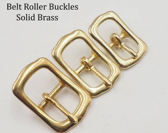 5 PCS Belt Roller Buckles -- Solid Brass-DIY Prong Square Belt Buckle Brass Roller Belt Buckles Single Prong Buckle Square Center Bar Buckle