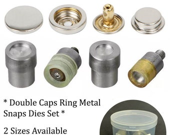 Double Caps Ring Metal Snaps Dies Sets (12.5mm, 15mm)--Snap Fasteners Metal Snaps Fasteners Snap Buttons Snap Fastener Snap Button Mould Tool