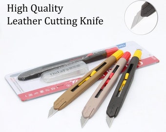 High Quality Leather Cutting Knife----Lockable Razor Knife Leathercraft Cutting Tool  Craft Knife Blades Precision Carving Craft Hobby Knife