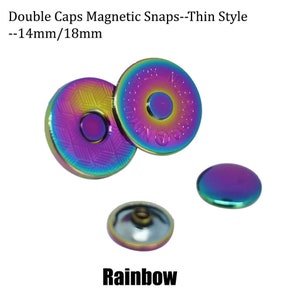 10 Sets Rainbow Magnetic Snaps---Rainbow Magnetic Snap Closures Magnetic Button Clasp Snaps for Sewing Craft Bag Leather Magnetic Purse Snap