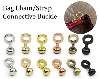 5 PCS Zipper Insert Buckle Copper Purse Bag Chain Strap Clip Metal Buckle Connective Buckle for Pochette Small Pouch Buckle Screw in Shackle