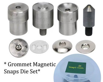 Grommet Magnetic Snaps Dies Sets-Hand Press Die for Grommets Magnetic Snaps Setting Tools for Magnetic Snap Buttons Die Mould Round Magnetic