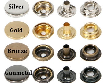 50 Sets Messing-Material-Utility-Feder-Metall-Druckknöpfe --- Hochleistungs-Druckknöpfe für Leder-Metalldruckknöpfe Werkzeug-Lederdruckknöpfe Lederverschlüsse