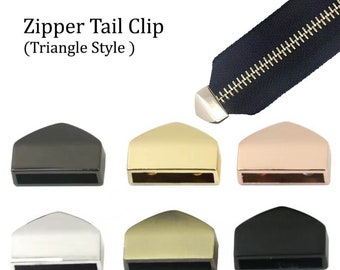 10 PCS Zipper Tail Clip (Triangle Style 15mm*13mm )--Triangle Style Alloy Zipper End Tail Clips Buckle Stop Tail Head with Screw Zipper Lock