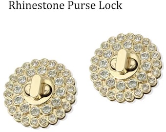Rhinestone Purse Lock----Turn Lock Clasp Purse Closure Twist Lock Leathercraft Accessory Purse Lock twist Turn lock purse hardware bag locks