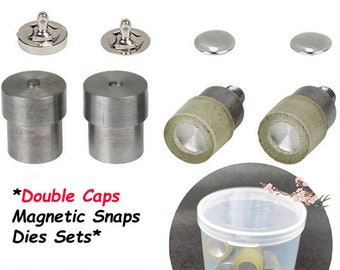 Double Caps Magnetic Snaps Dies Sets(14mm,18mm)--Hand Press Dies for Double Caps Magnetic Snaps Setting Tools for Magnetic Buttons Die Mould