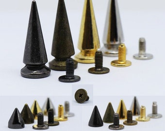 Trimming Shop Bronzes//Antique Brass High Cone Spike Studs Rivets Bronzes// Antique Brass 9Mm