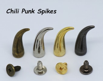 50 paires de pointes punk chiliennes : clous à visser en métal - Artisanat du cuir à faire soi-même