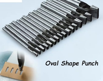 Punch di forma ovale----leather Punch Leather Craft Hole Punch Set Flat Craft Punch For For Belt Watch Band Leather Working Hollow Punch Cutter Tool